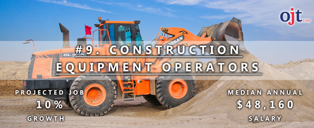 Construction Equipment Operators are #9 on the list
