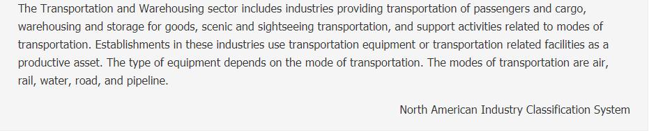 Transportation and Warehousing Description