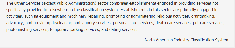 Other Services (except Public Administration)